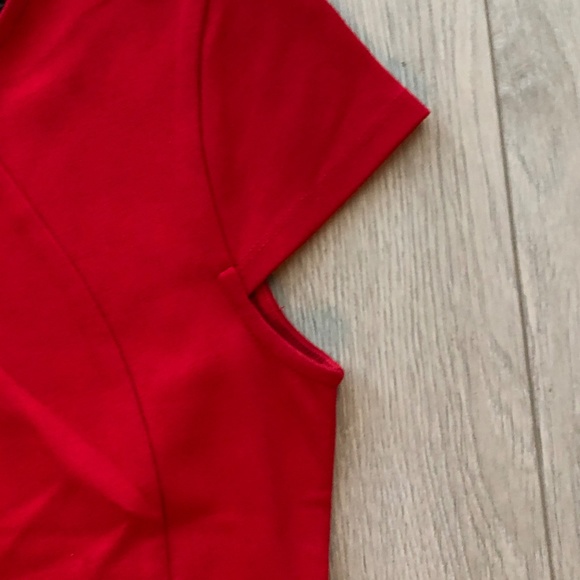 Felicity & Coco Red Midi SS Full Zip Back Dress - Picture 3 of 5